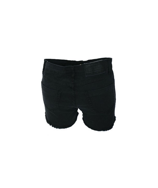 Short Darkside Clothing Black Denim Cut Off Hot Pants