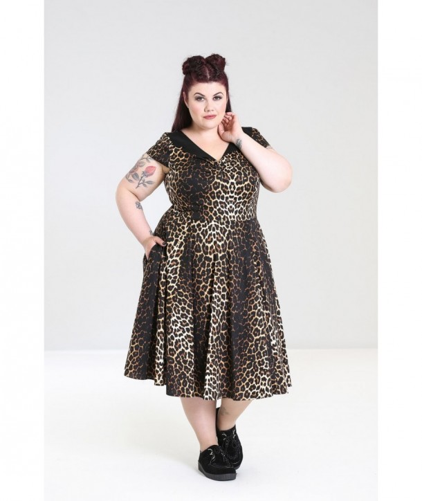 Robe grande taille Hell Bunny Panthera 50'S