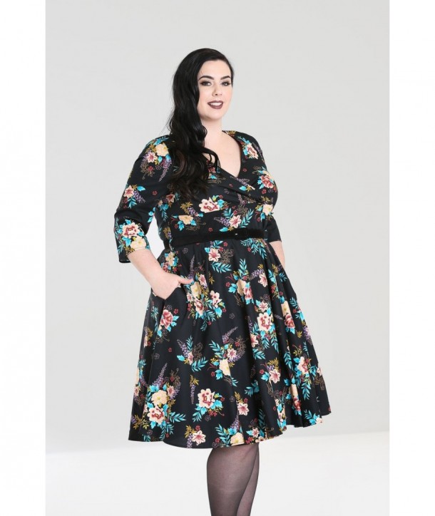 Robe grande taille Hell Bunny Blue Bell 50s