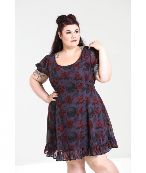 Robe grande taille Hell Bunny Bugs & Roses