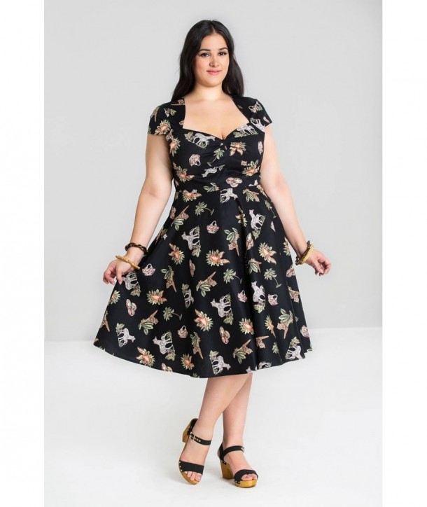 Robe grande taille Hell Bunny Messina 50'S