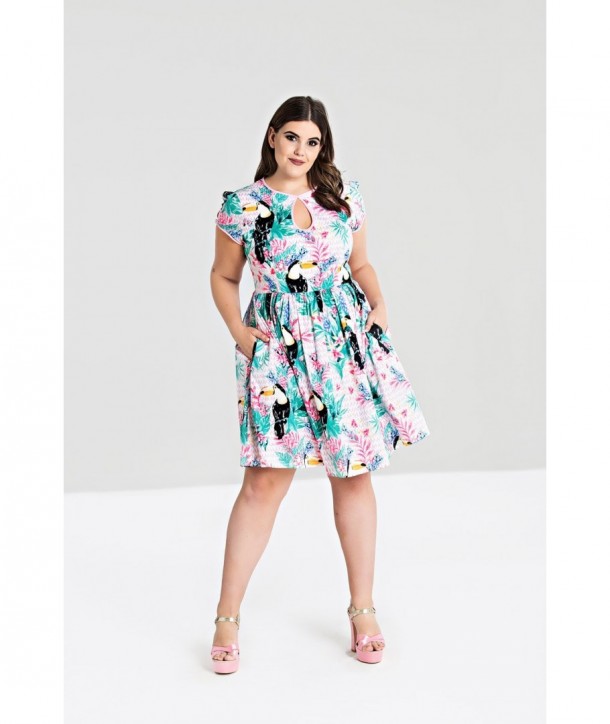 Robe grande taille Hell Bunny Toucan P/O