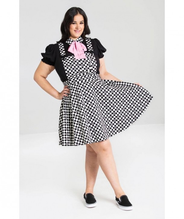 Robe grande taille Hell Bunny Pokerface Pinafore