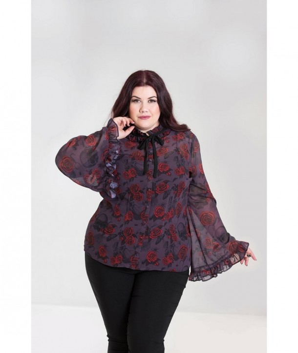 Chemisier grande taille Hell Bunny Bug & Roses