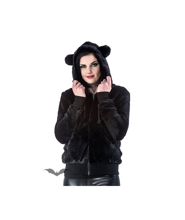 Veste Queen Of Darkness Gothique Super Soft Hoodie With Cat Ears And Deta