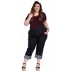 Pantacourt grande taille Hell Bunny Charlie Denim