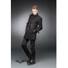 Manteau Queen Of Darkness Gothique Coat With High Collar, Buckles And Big B