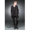 Manteau Queen Of Darkness Gothique Coat With High Collar, Buckles And Big B