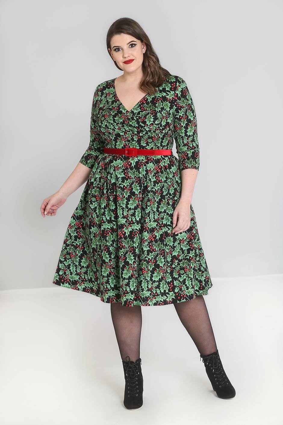 Robe Grande Taille Hell Bunny Holly Berry 50 S Holly Berry 50 S Dress 10004730P