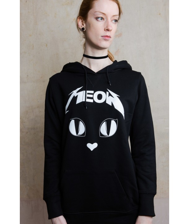 Sweat Shirt Darkside Clothing Femme Metal Meow