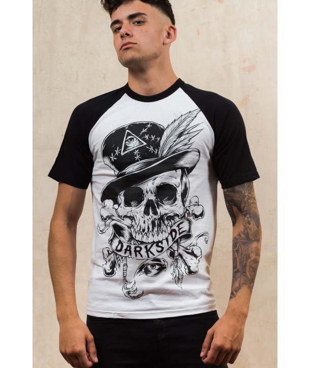 Tee Shirt Darkside Clothing Homme Voodoo Skull Baseball
