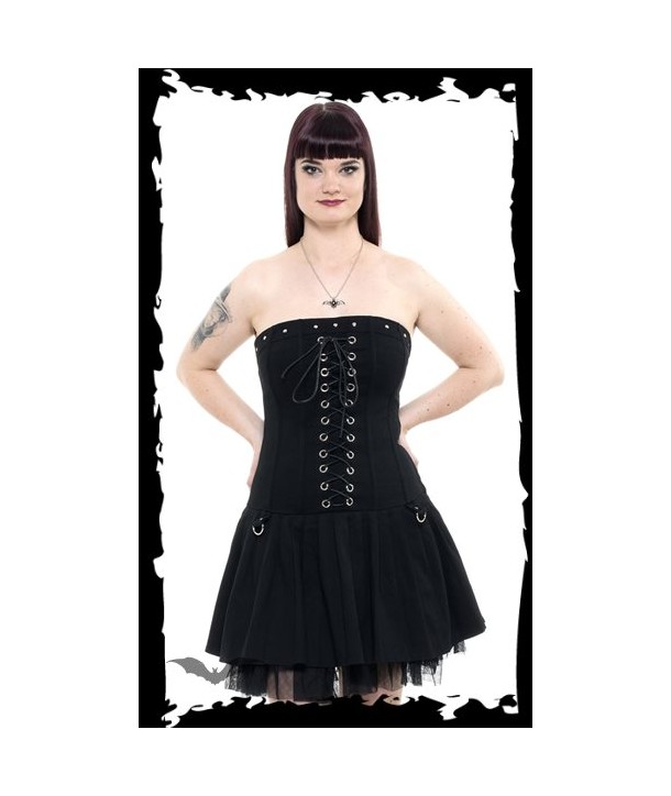 Robe Queen Of Darkness Gothique Strapless Mini Dress With Lacing And D-R