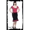 Jupe Queen Of Darkness Gothique Black Skirt With Polka Dots