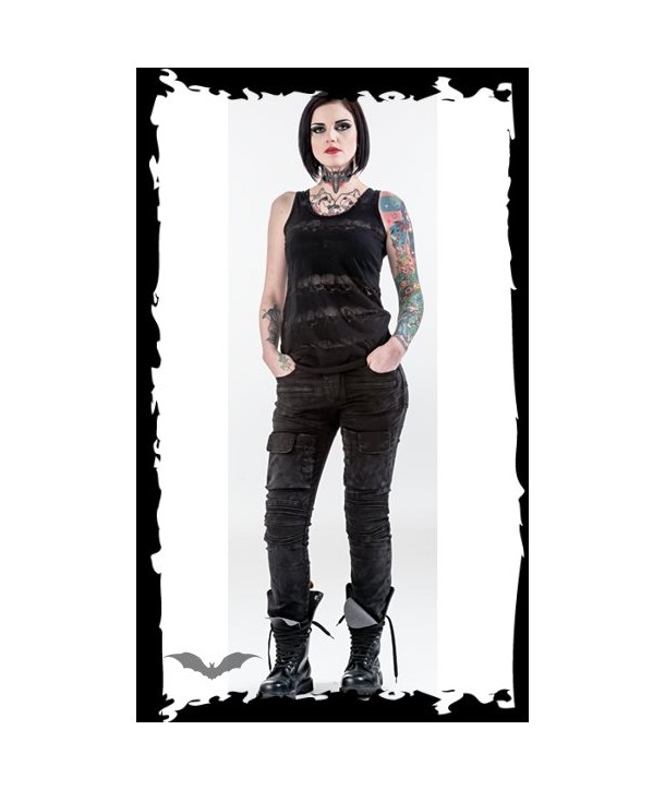 Pantalon Queen Of Darkness Gothique Used-Look"" Trousers With Front Pockets