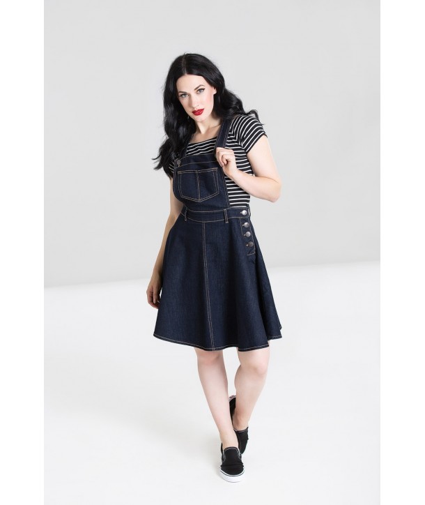 Robe Hell Bunny Dakata Pinafore Navy