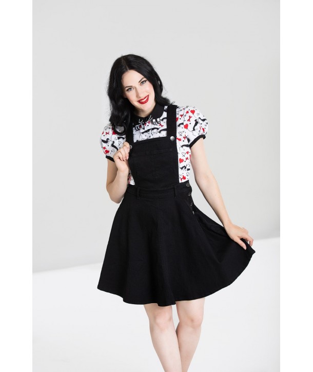 Robe Grande Taille Hell Bunny Dakota Pinafore Black