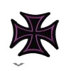 Patches Queen Of Darkness Gothique Patch: Iron Cross With Purple Frame