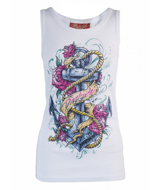 Débardeur Darkside Clothing Anchor Rose White