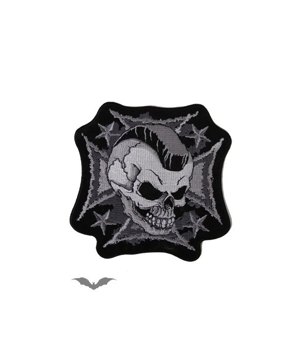 Patches Queen Of Darkness Gothique Patch: Mohawk Skull On Iron Cross