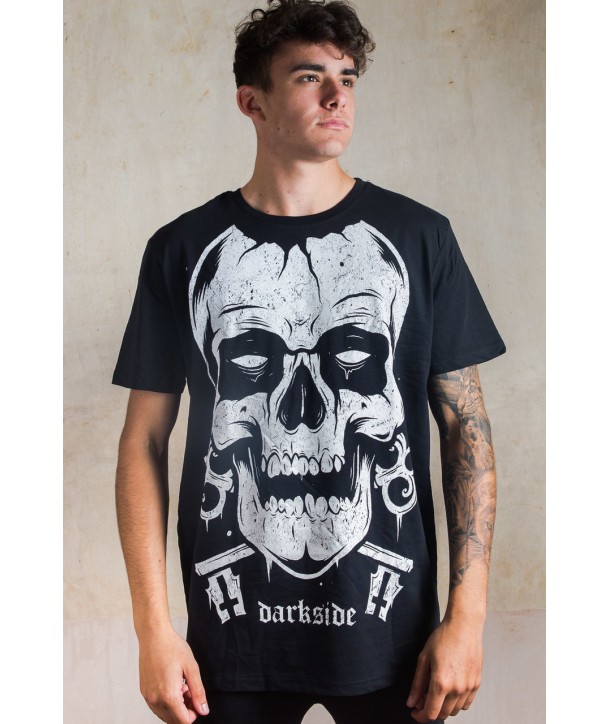 Tee Shirt Rock Darkside Clothing Skull Mens T-Shirt