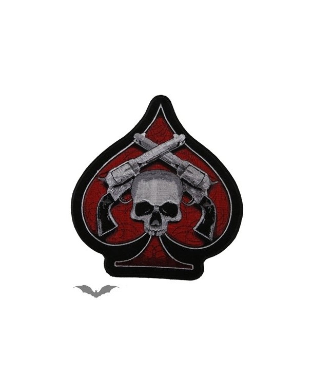 Patches Queen Of Darkness Gothique Large Patch - Red Spade With White Skull