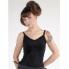 Top Queen Of Darkness Gothique Black Top With Black Angel Print