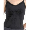 Top Queen Of Darkness Gothique Black Top With Black Angel Print