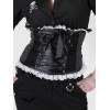 Top Queen Of Darkness Gothique Pinstriped Girdle With White Lace