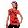 Top Queen Of Darkness Gothique Red T-Shirt With Black Mohawk Print