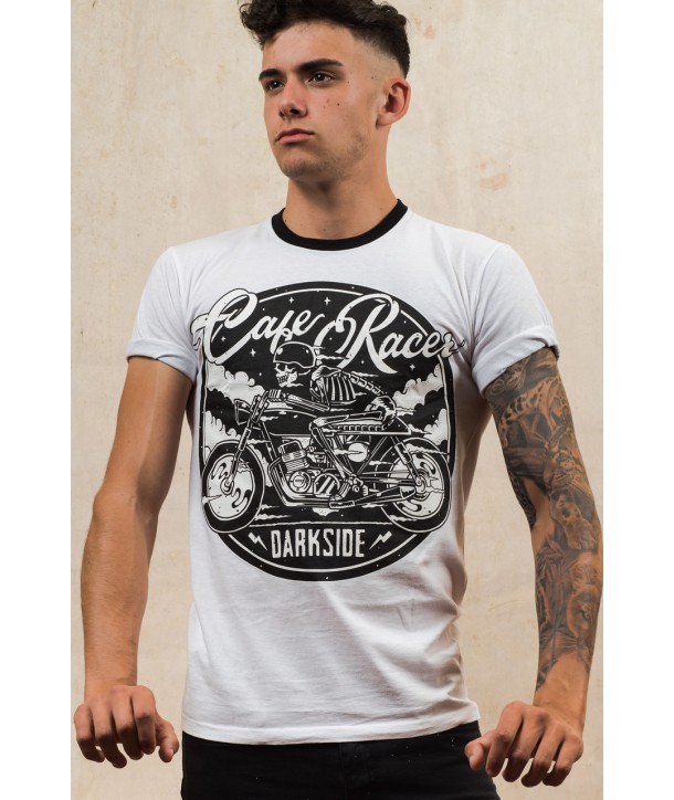 Tee Shirt Darkside Clothing Café Racer White