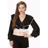 Top Banned Clothing Classy Dame Wrap Top Blanc/Noir