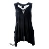 Top Queen Of Darkness Gothique Black Long Shirt With Transparent Backsi