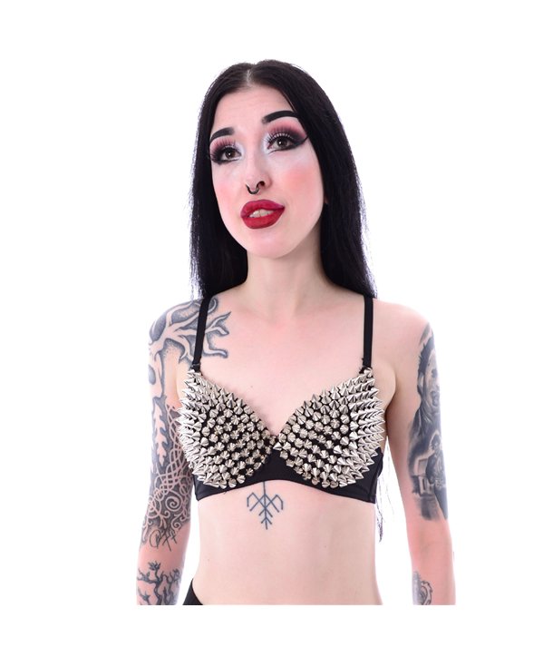 Soutien-gorge à pointes coniques CONE STUD Noir