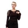 Top Queen Of Darkness Gothique Top With Fishnet Insets At Shoulders And