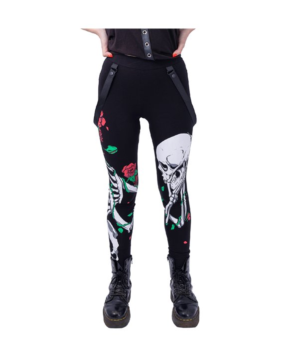 Leggings Femme GARDEN SKULL Noir