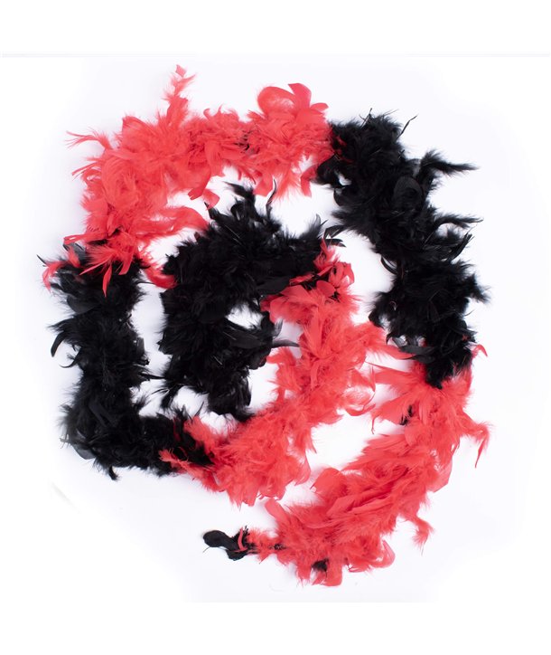 Boa en plumes FEATHER BOA Noir / Rouge
