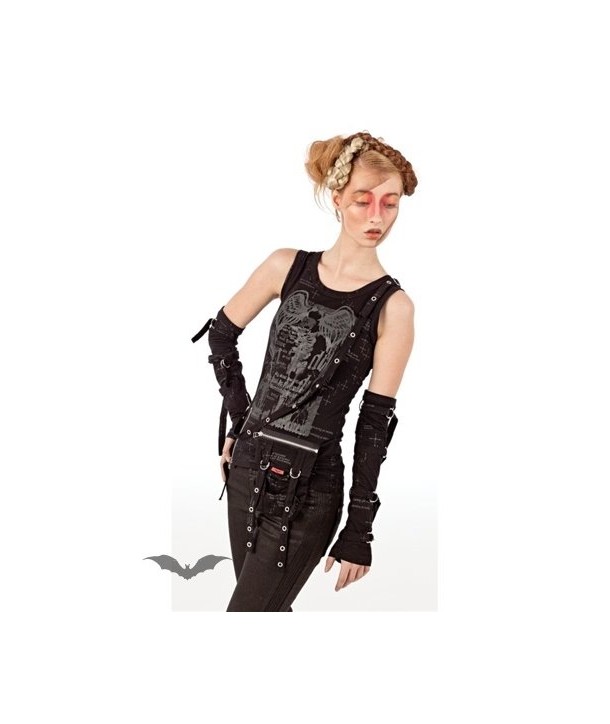 Top Queen Of Darkness Gothique Tank Top With Detached Sleeves