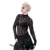 Top Queen Of Darkness Gothique Turtleneck-Sweater With Flower Lace