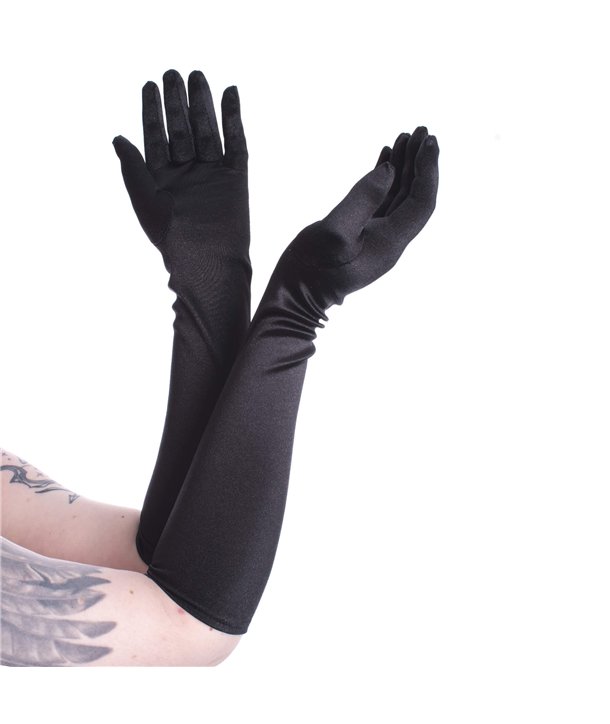 Gants ELEGANA SATIN LONG Noir