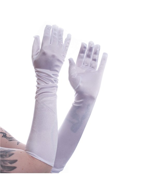 Gants ELEGANA SATIN LONG Blanc