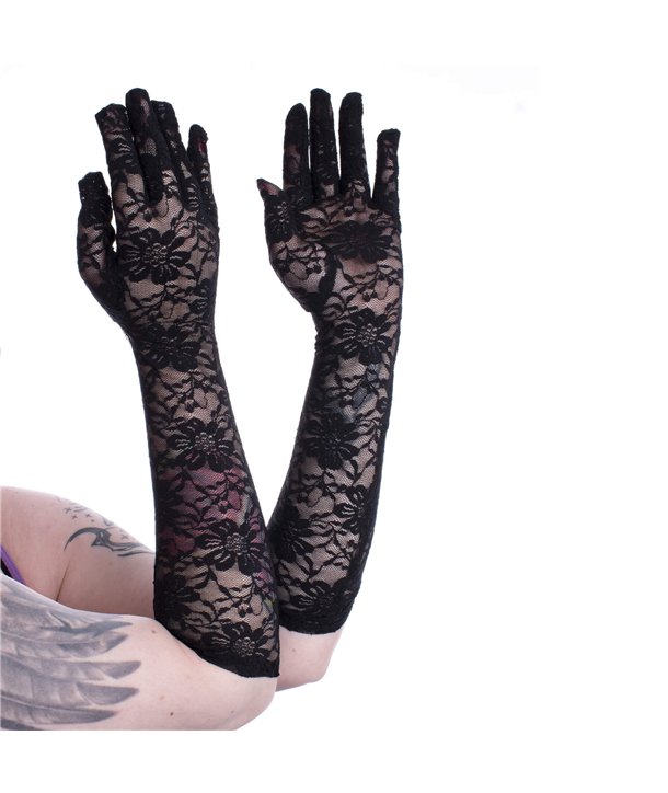 Gants LONG LACE Noir