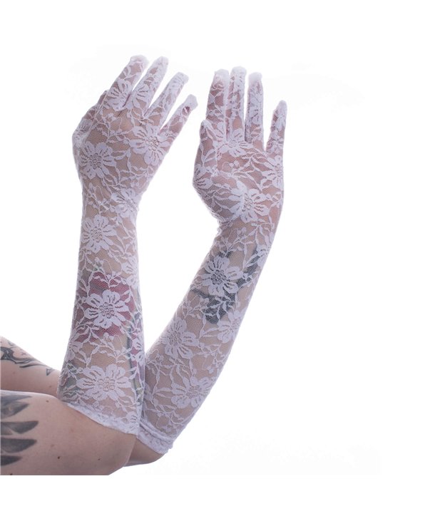 Gants LONG LACE Blanc