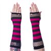 Gants STRIPED MESH Noir / Rose