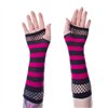 Gants STRIPED MESH Noir / Rose