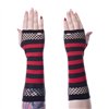 Gants STRIPED MESH Noir / Rouge