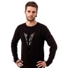Sweat Shirt Queen Of Darkness Gothique Black Long Sleeve Top With Shiny Print