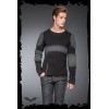 Sweat Shirt Queen Of Darkness Gothique Black Knitted Sweater With Grey Print