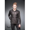 Sweat Shirt Queen Of Darkness Gothique Leather-Look Shirt With Chest Pockets