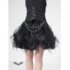 Jupe Queen Of Darkness Gothique Spiderweb & Black Fabric Layered Skirt