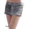 Jupe Queen Of Darkness Gothique Grey Jeans Mini Skirt With Rivets